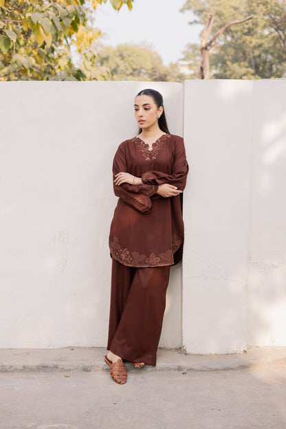 2PC Winter Embroidered Dress - 1210