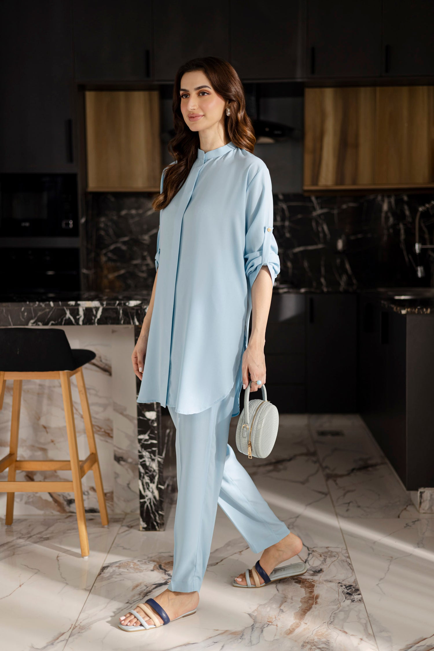 Solid 2PC Dress - SP-01 Ice Blue
