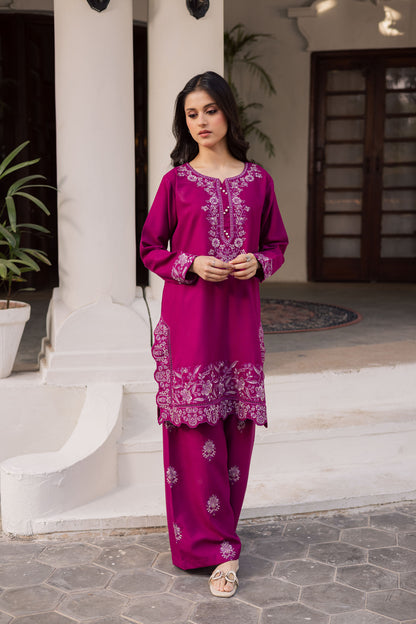 2PC Winter Embroidered Dress - 1186