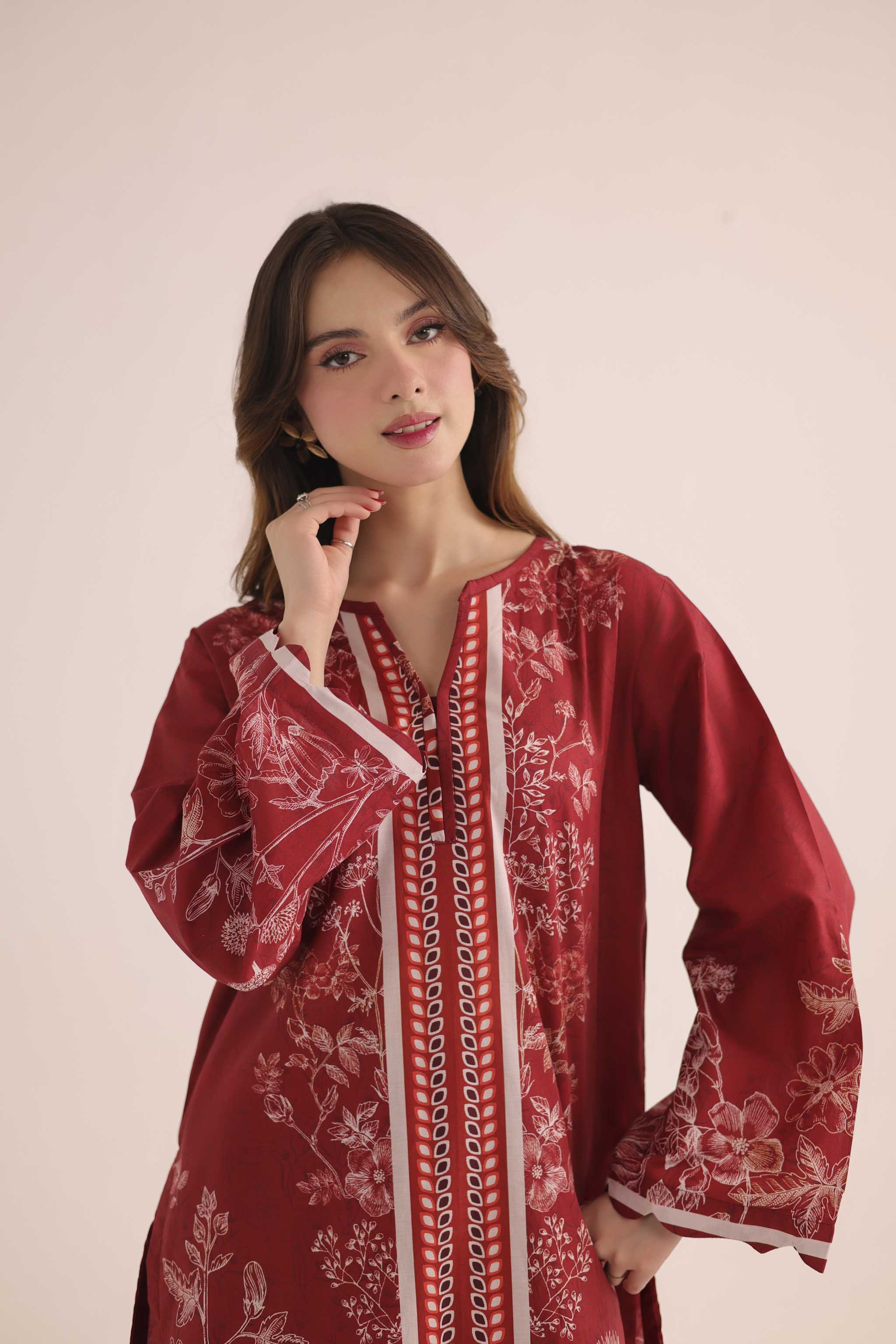 2PC Summer Lawn Dress- PRT L42977