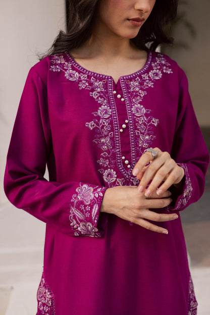 2PC Winter Embroidered Dress - 1186