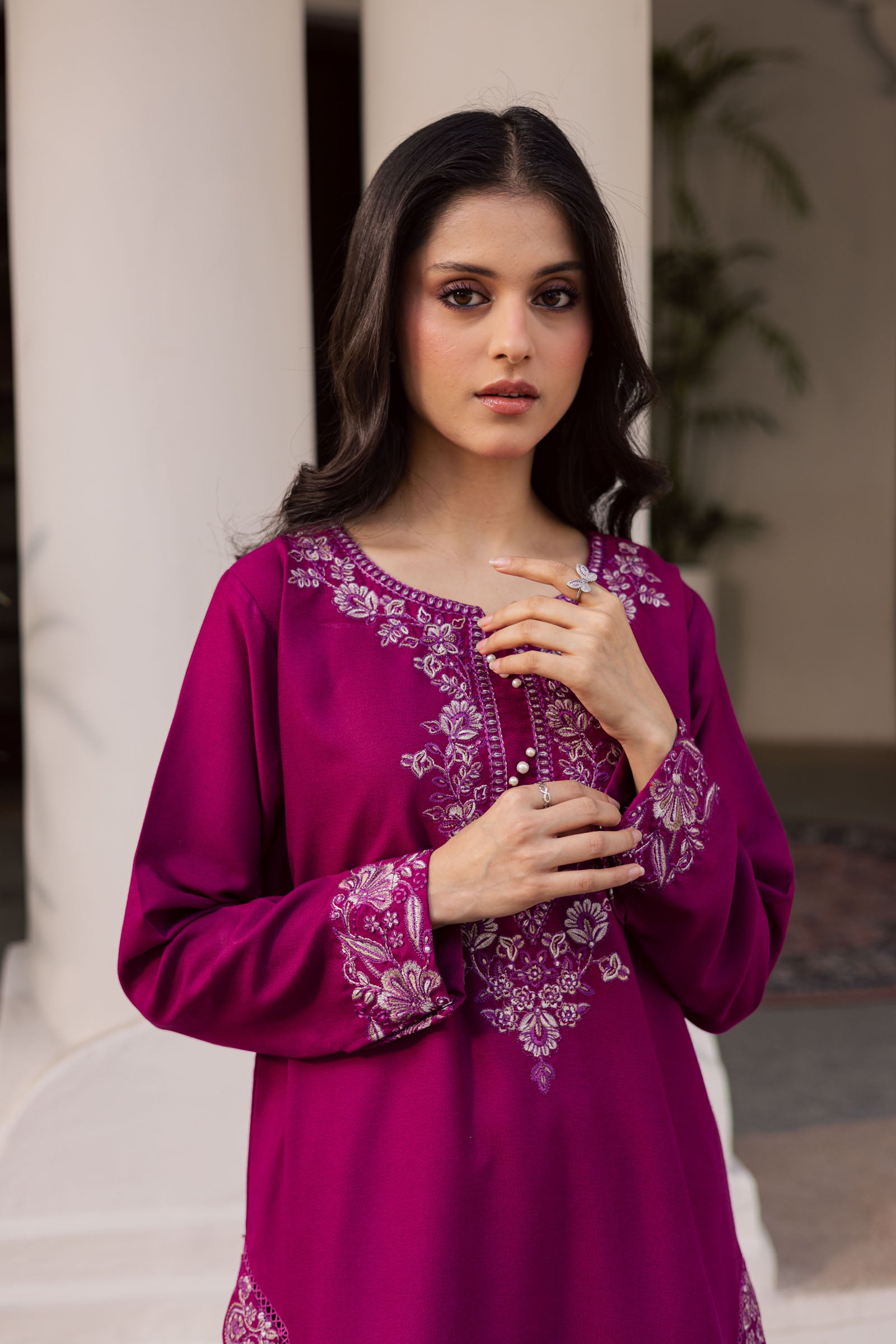 2PC Winter Embroidered Dress - 1186