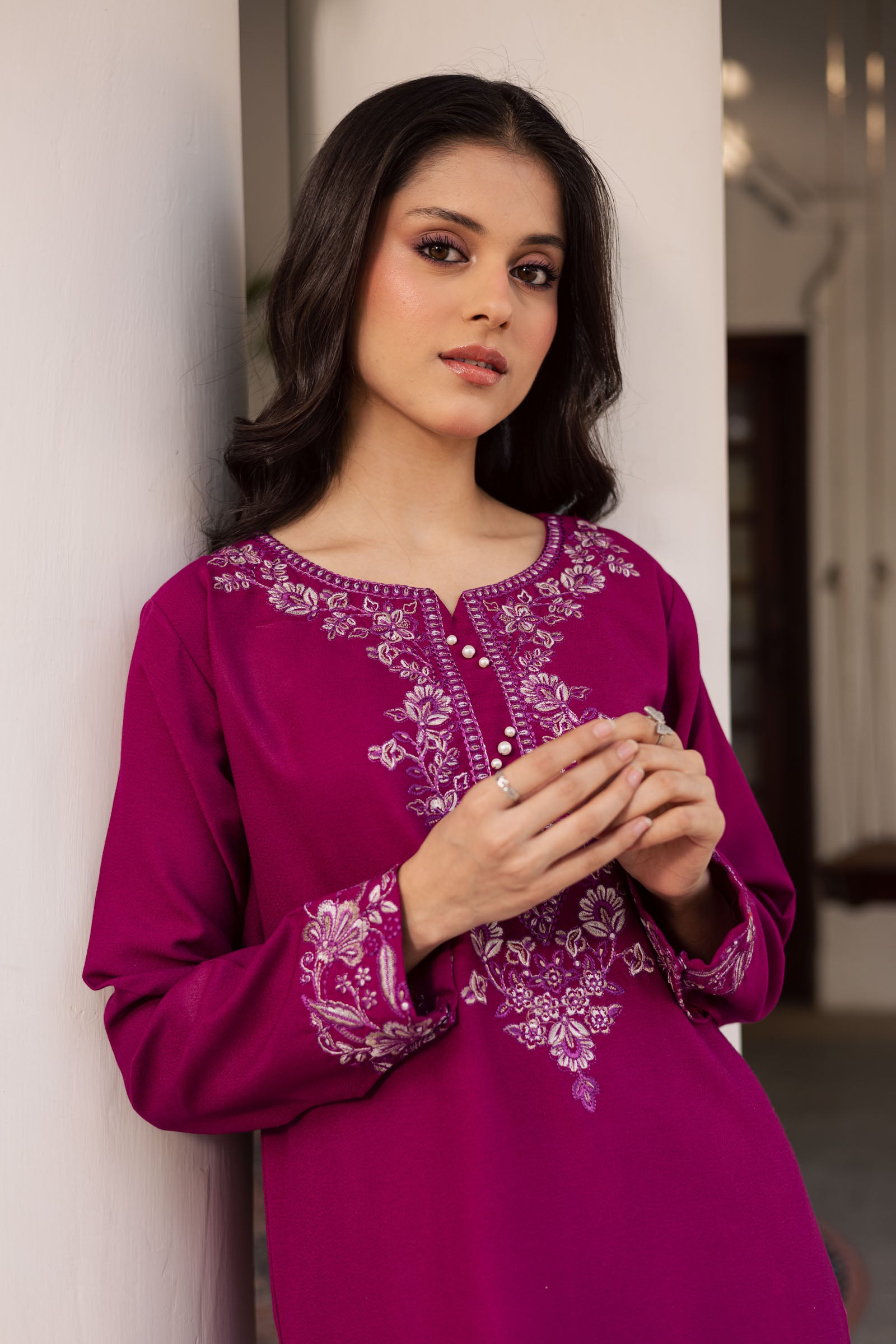 2PC Winter Embroidered Dress - 1186