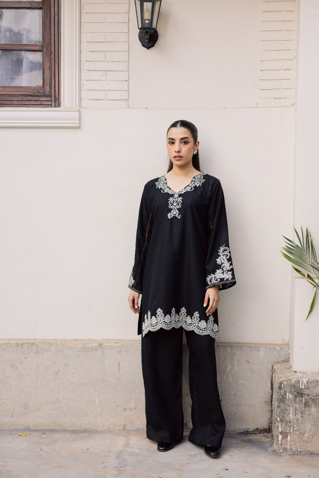 2PC Winter Embroidered Dress - 1205