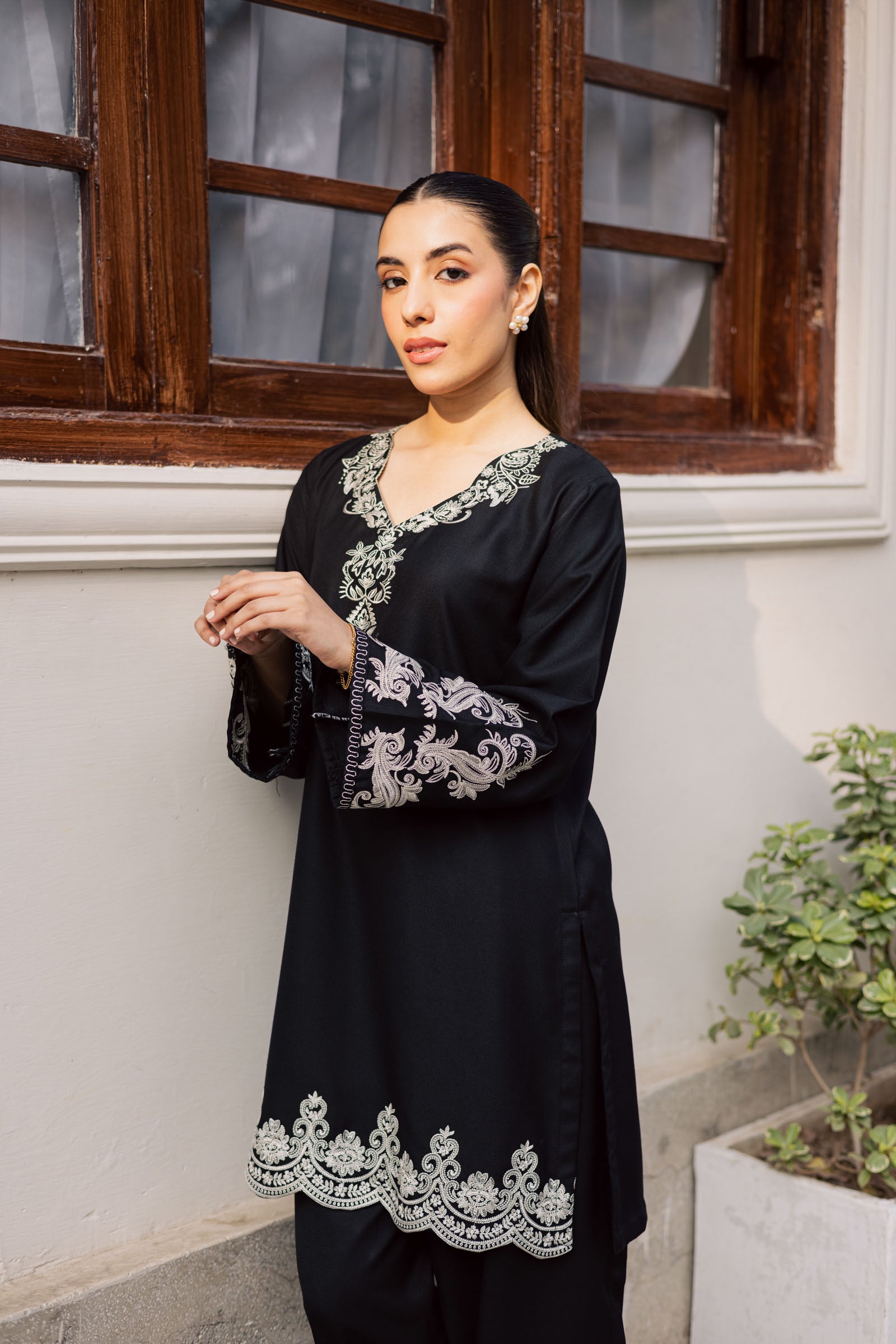 2PC Winter Embroidered Dress - 1205