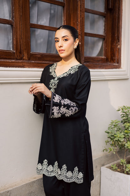 2PC Winter Embroidered Dress - 1205