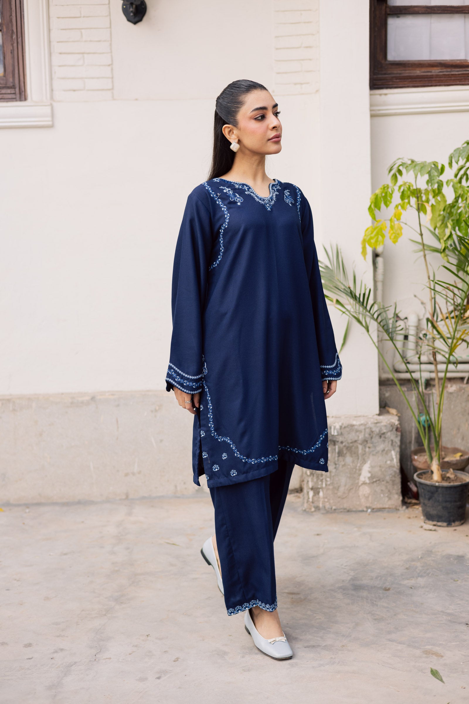 2PC Winter Embroidered Dress-1179