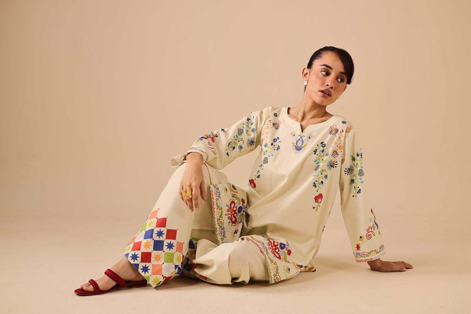 2PC Summer Lawn Dress - 44250