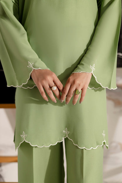 Embroidered Solid 2PC Dress - SP-04 Mint Green