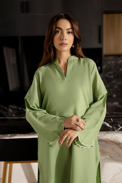 Embroidered Solid 2PC Dress - SP-04 Mint Green