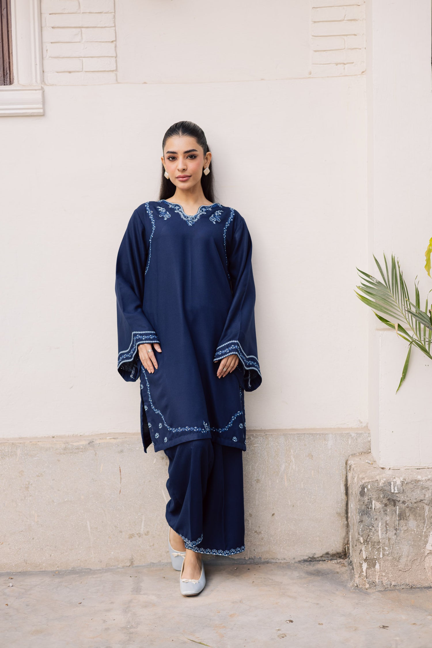 2PC Winter Embroidered Dress-1179