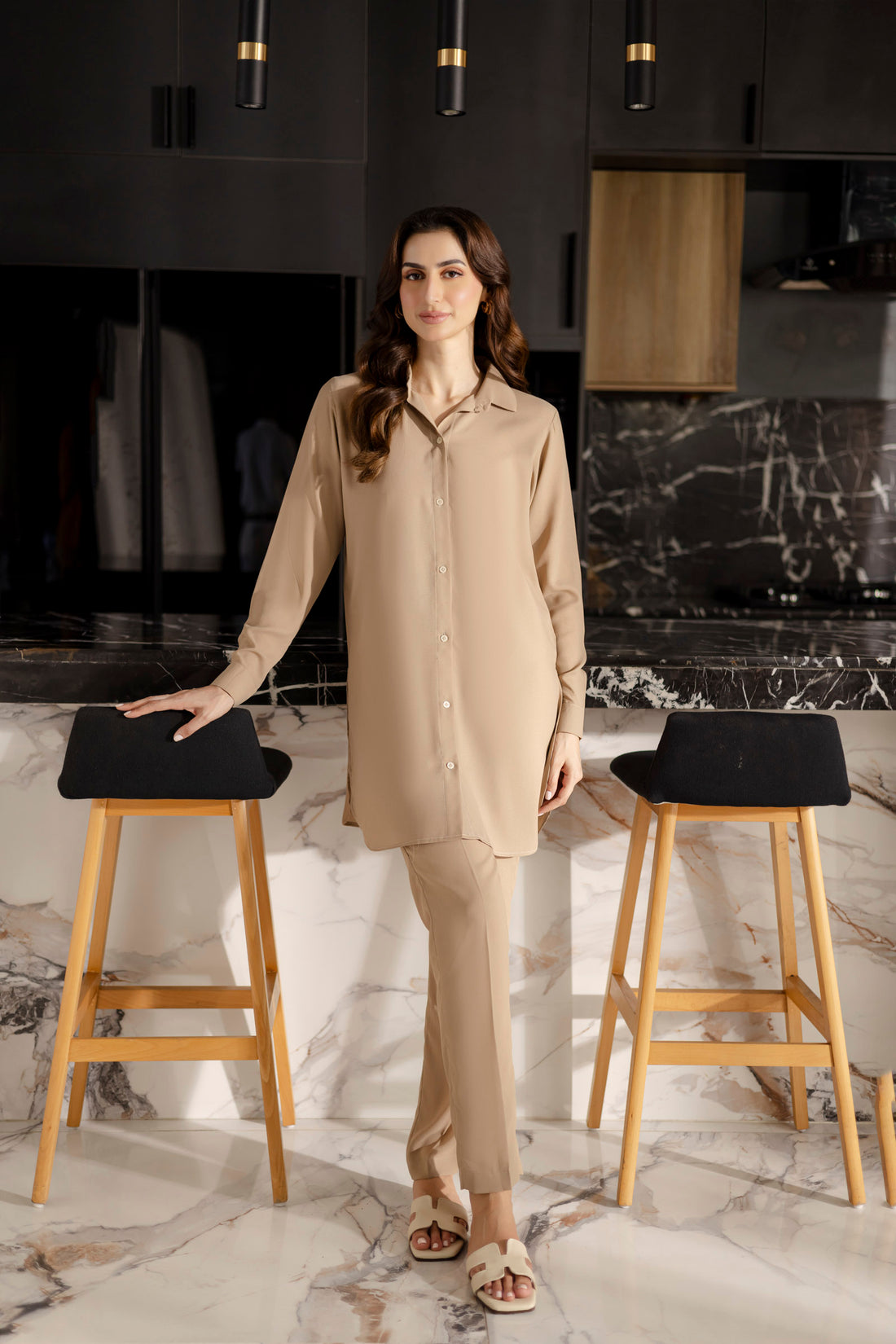 Solid 2PC Dress - SP-07 Skin