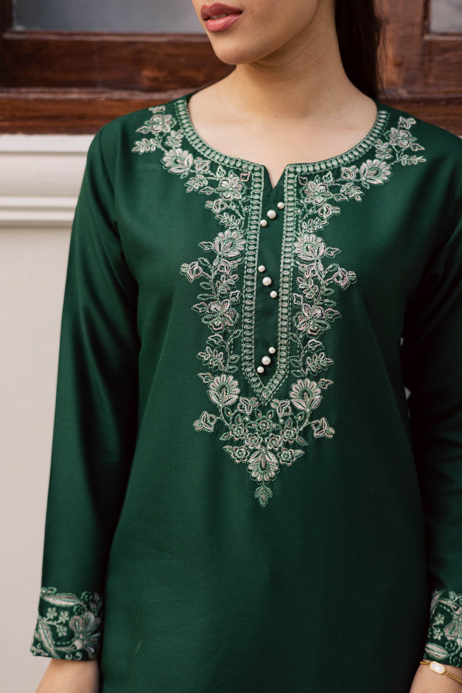 2PC Winter Embroidered Dress - 1187