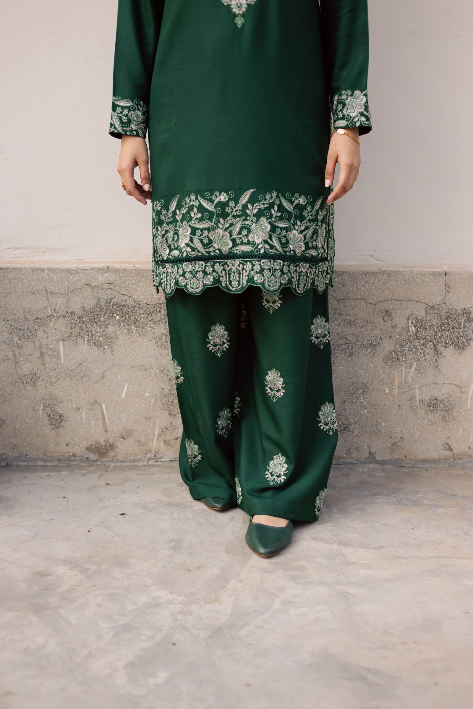 2PC Winter Embroidered Dress - 1187