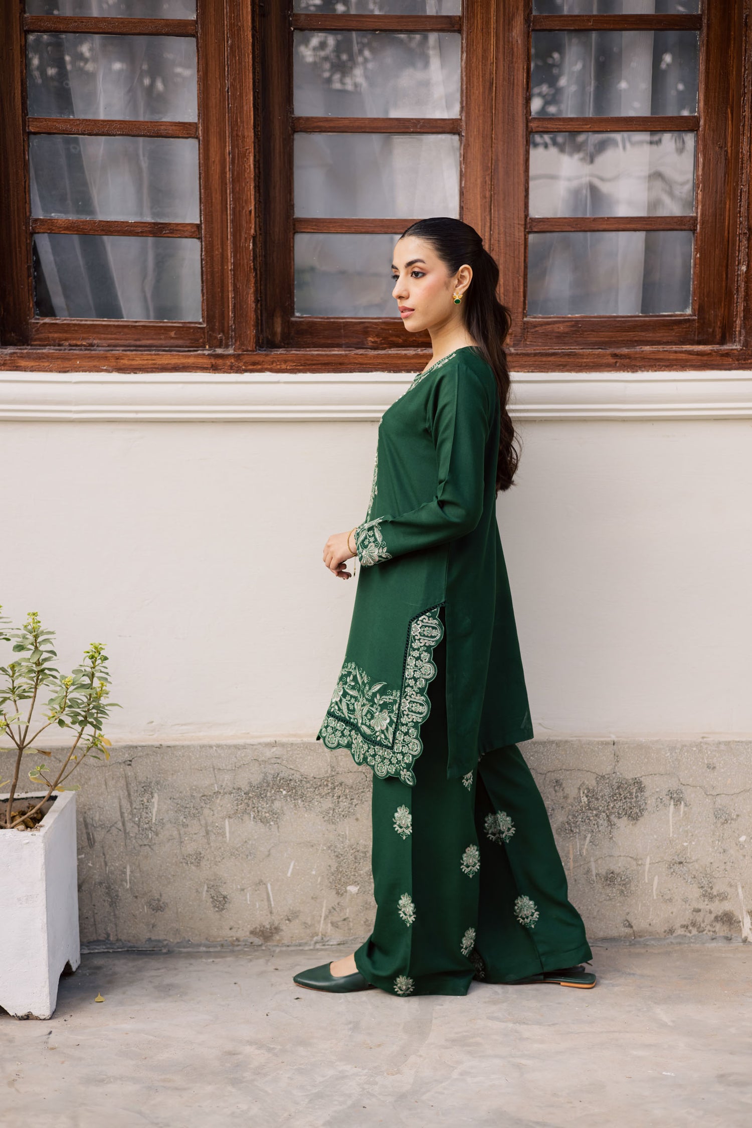 2PC Winter Embroidered Dress - 1187