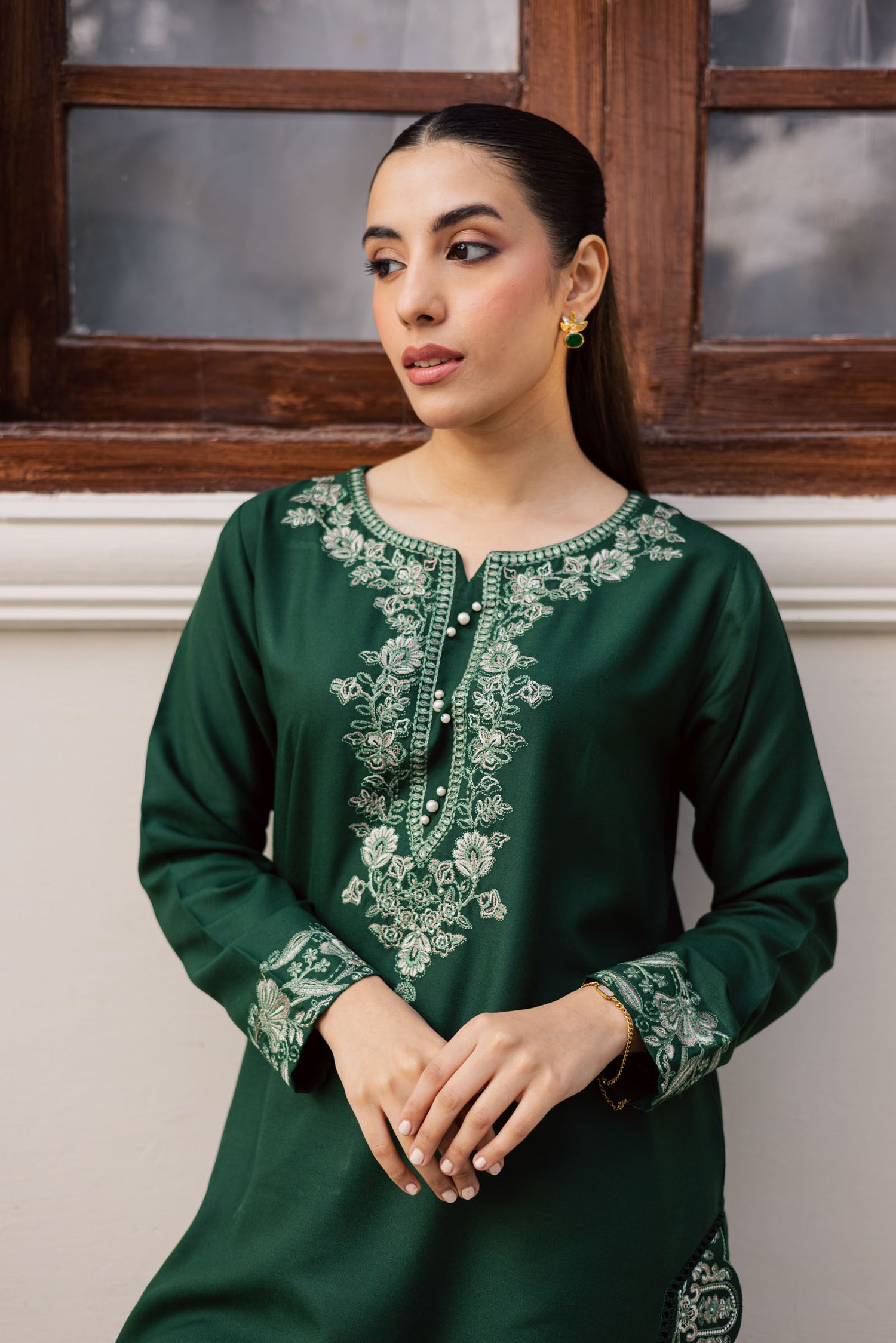 2PC Winter Embroidered Dress - 1187