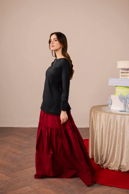 2PC Shirt and Skirt - Black