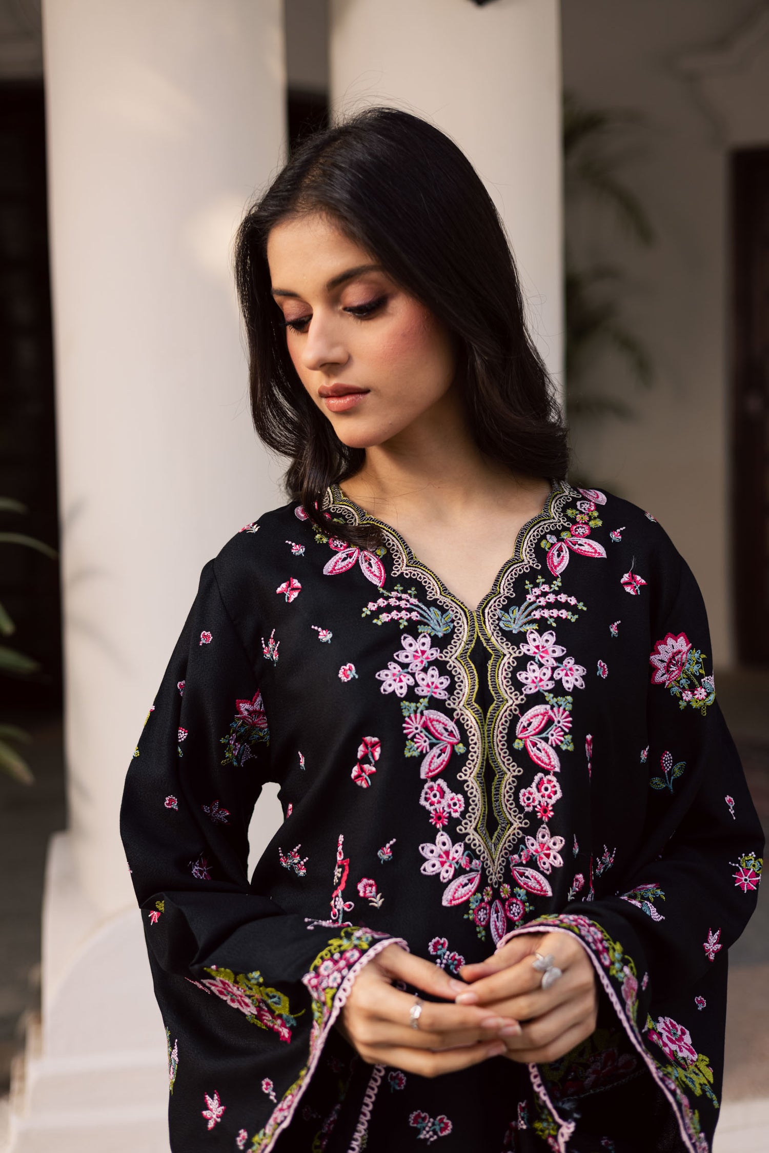 2PC Winter Embroidered Dress - 1207