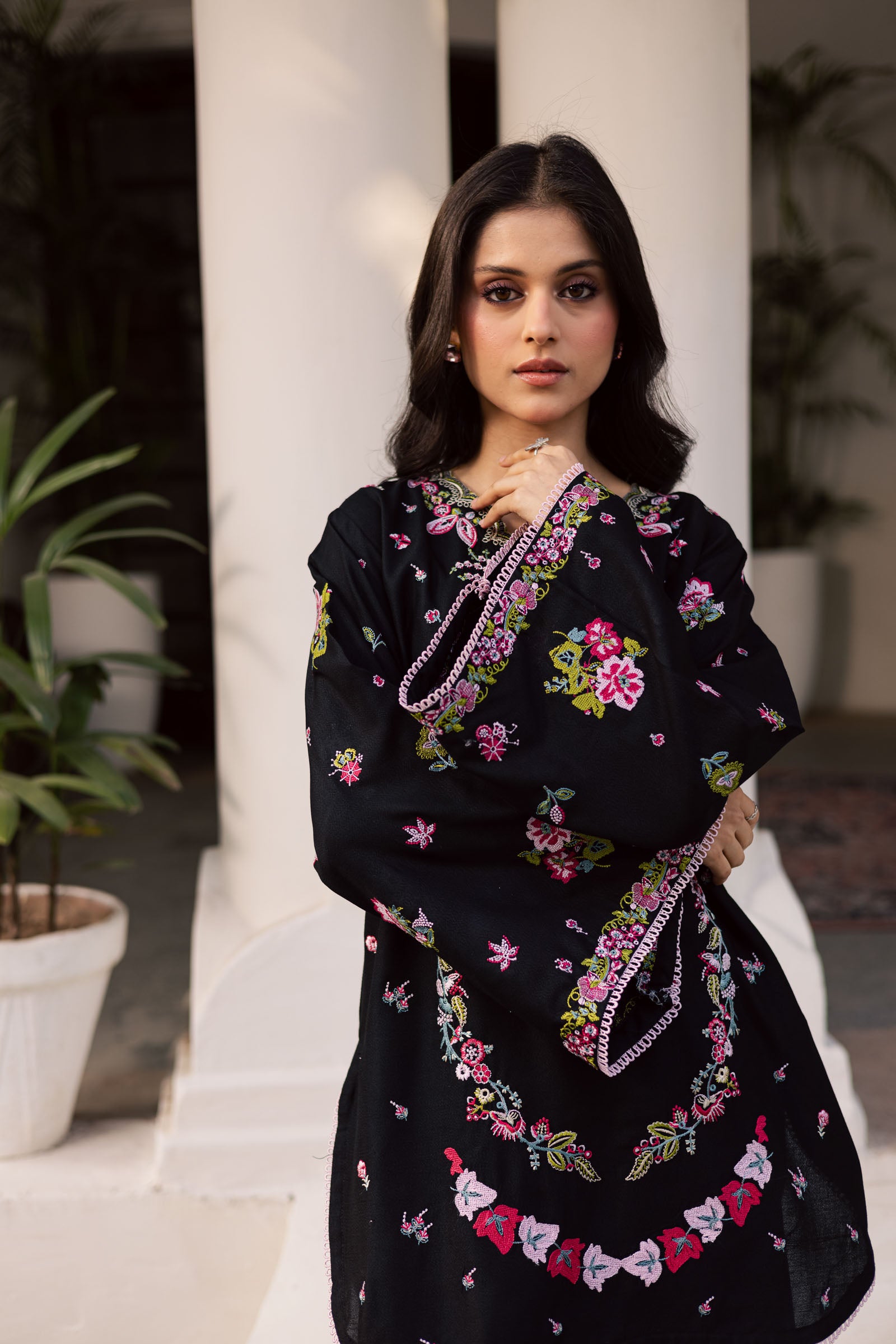 2PC Winter Embroidered Dress - 1207