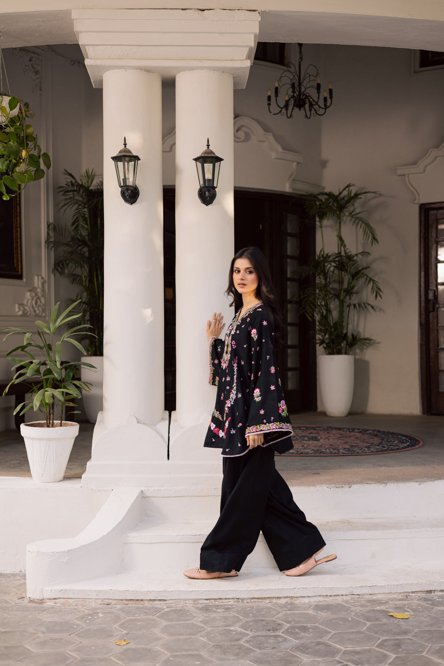 2PC Winter Embroidered Dress - 1207