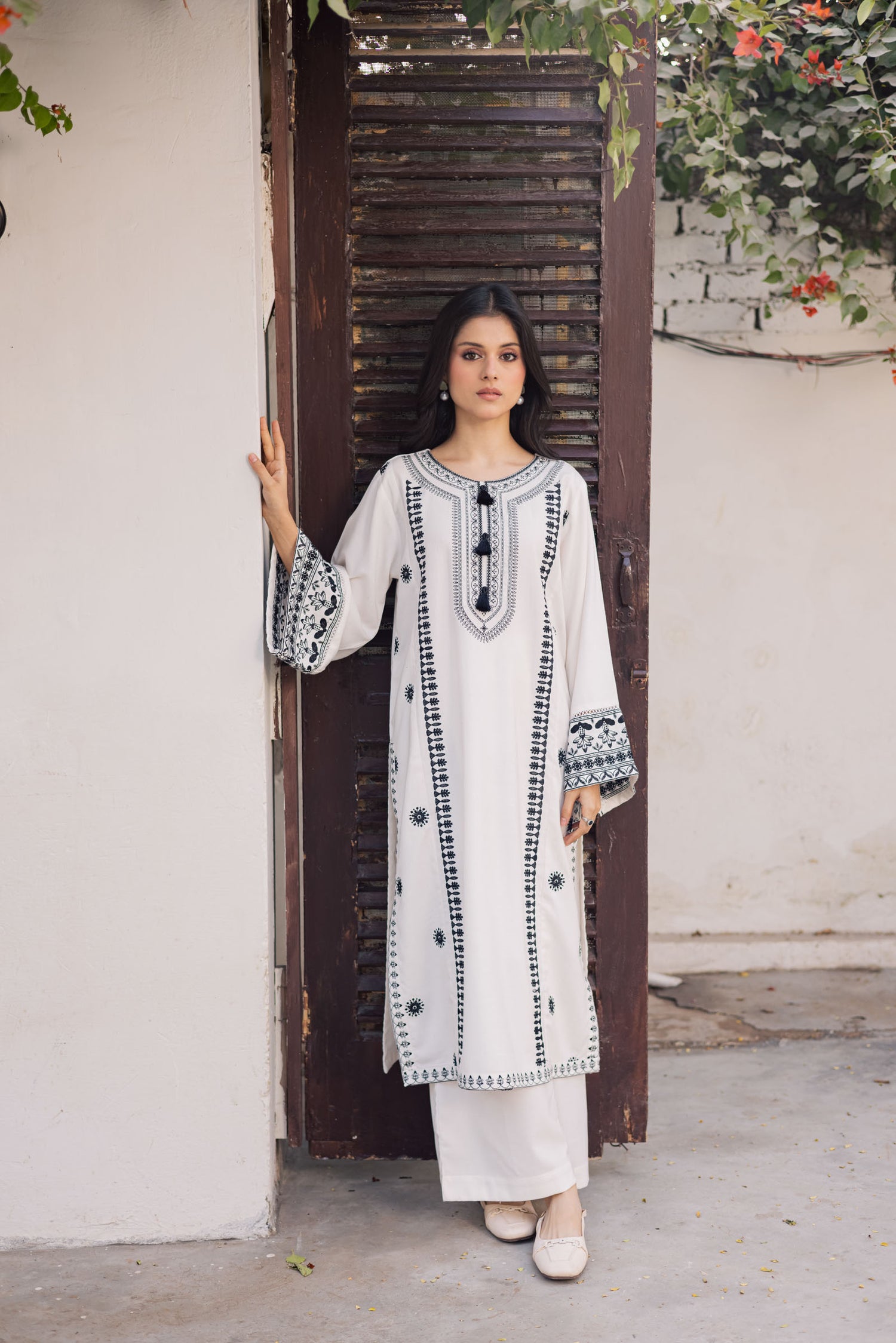 2PC Winter Embroidered Dress - 1199