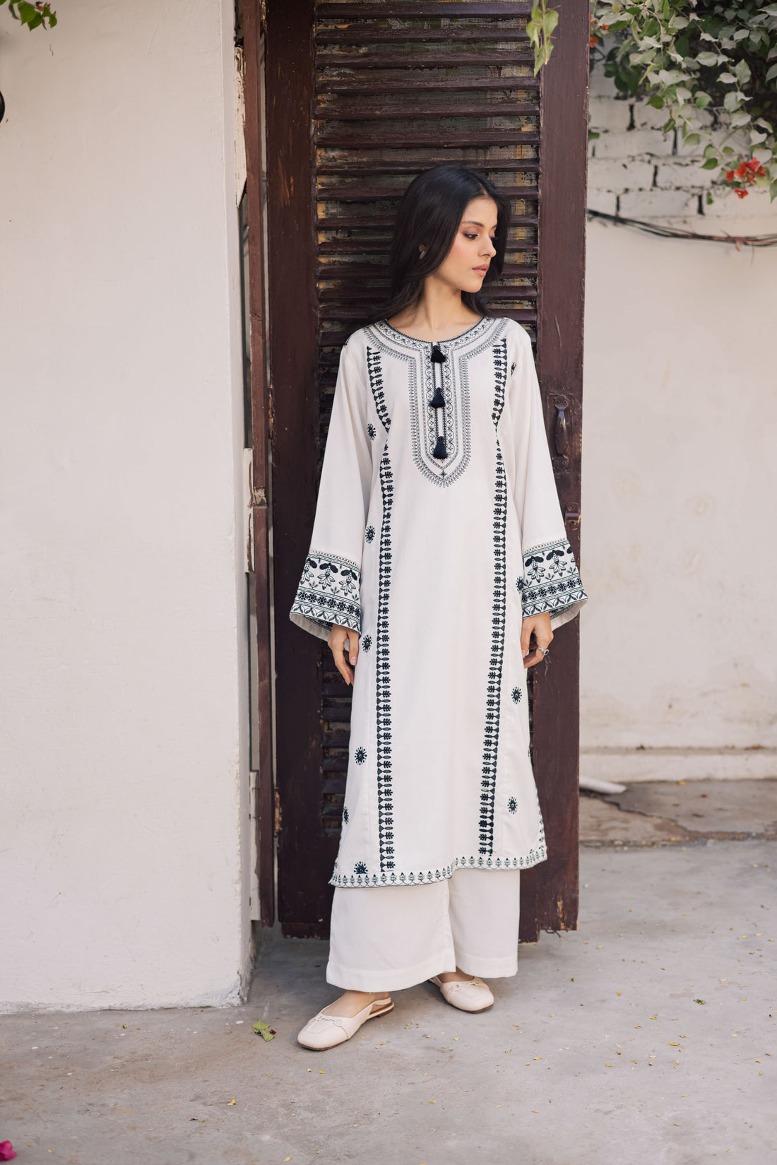 2PC Winter Embroidered Dress - 1199