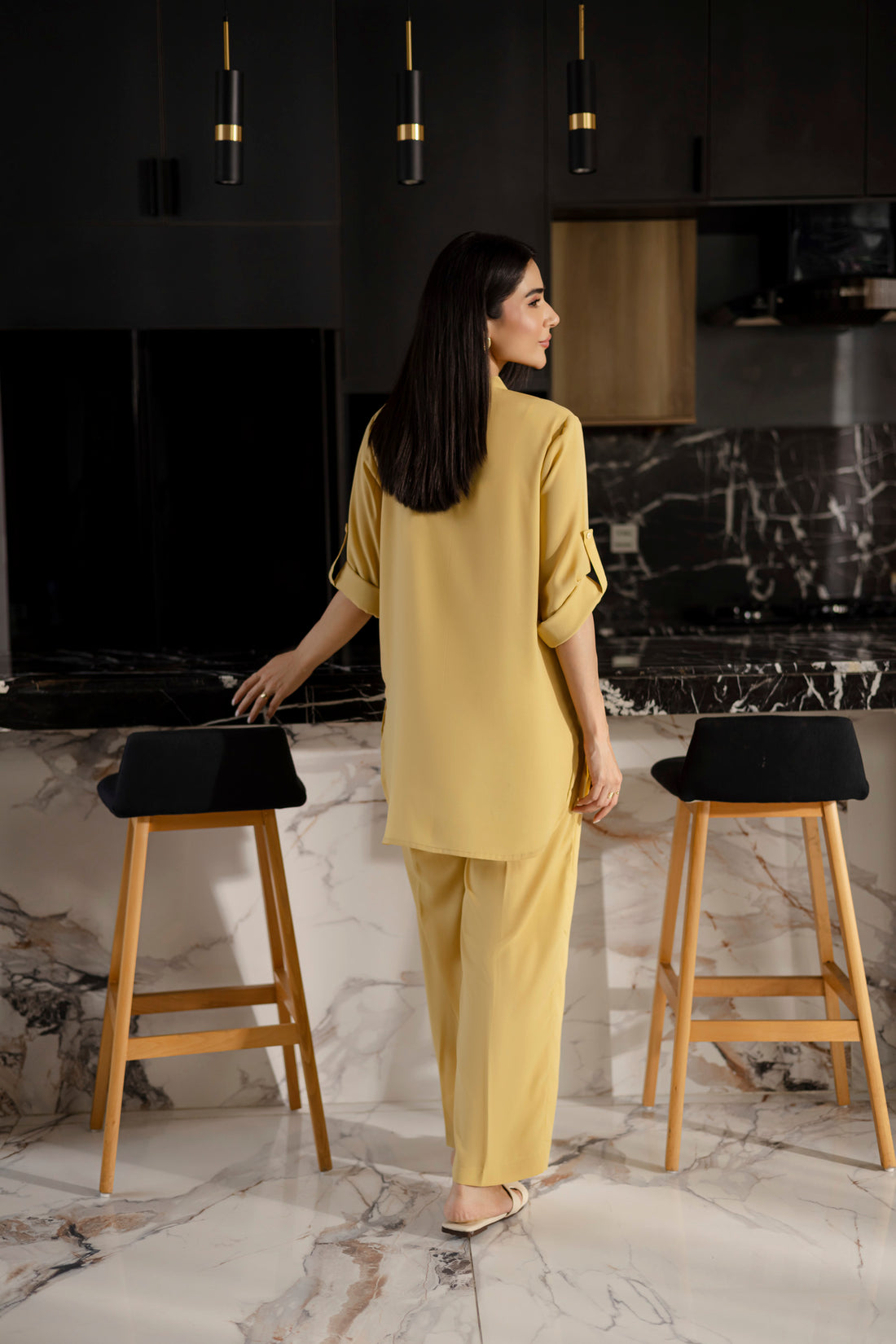 Solid 2PC Dress - SP-01 Butter Yellow