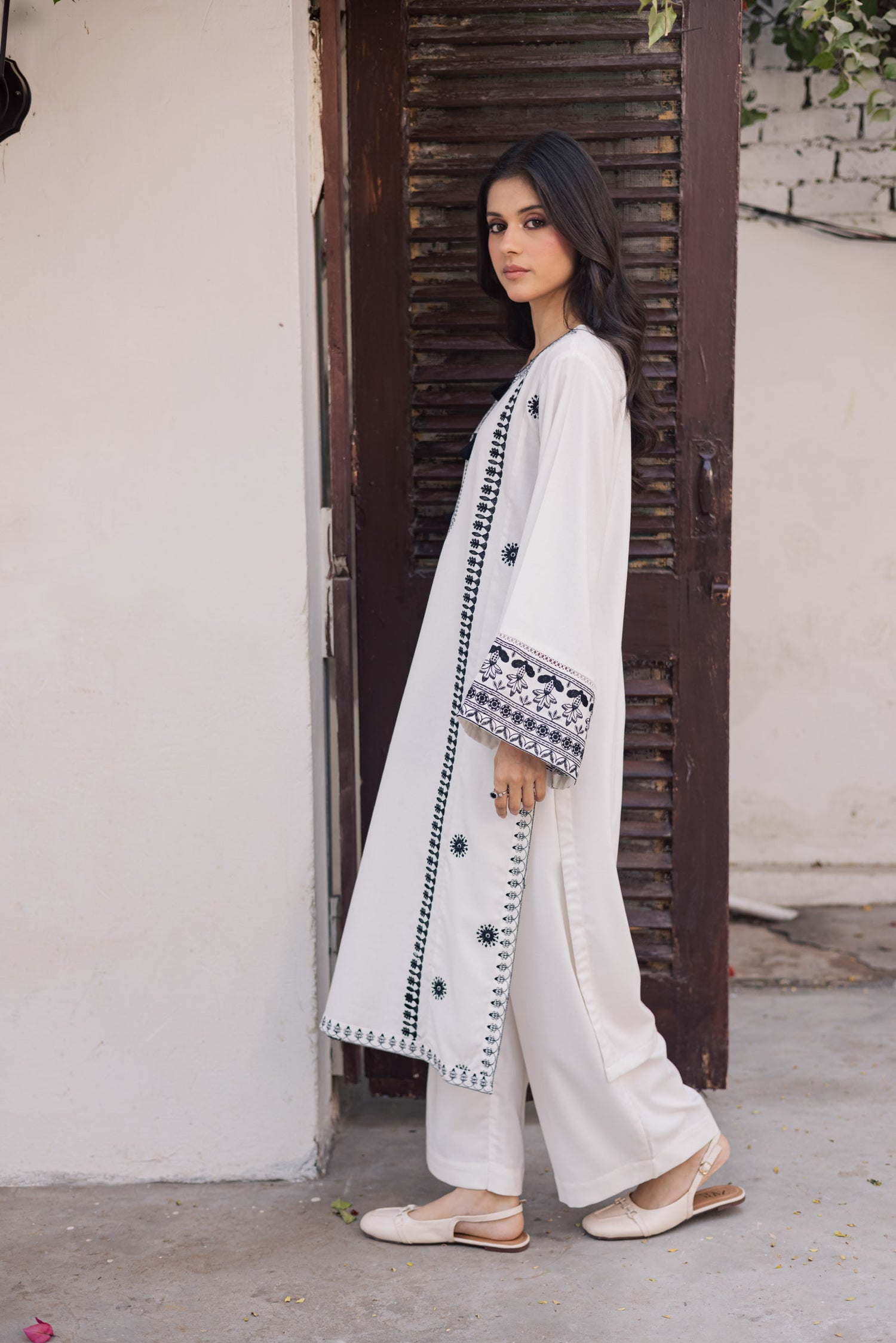 2PC Winter Embroidered Dress - 1199