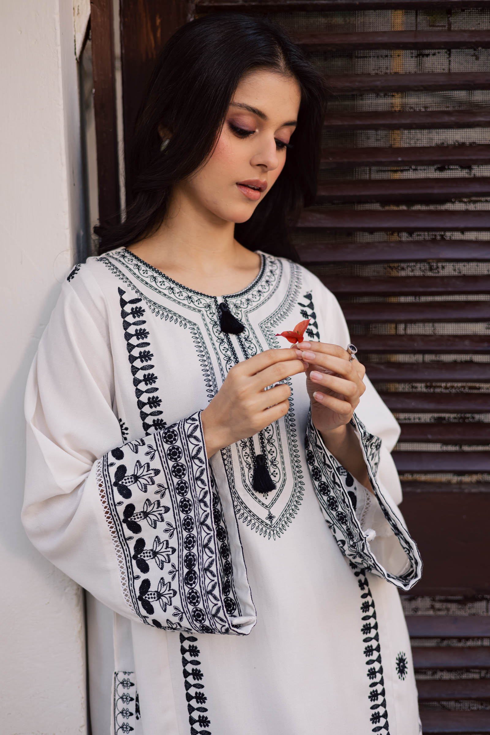 2PC Winter Embroidered Dress - 1199