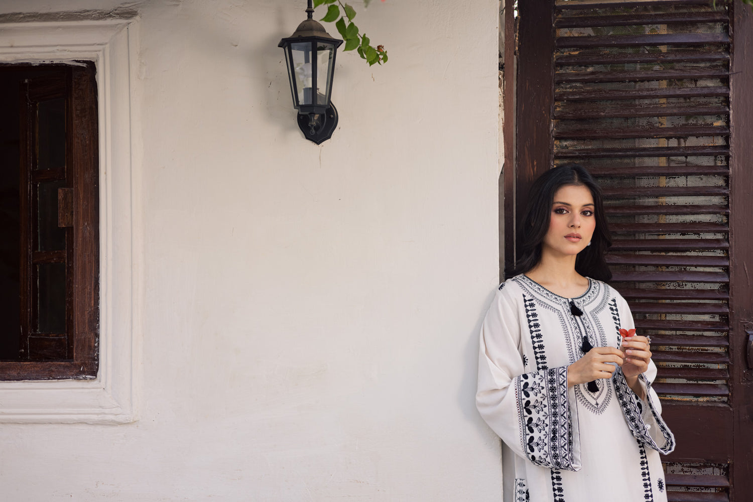 2PC Winter Embroidered Dress - 1199