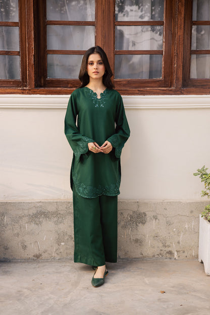 2PC Winter Embroidered Dress - 1211