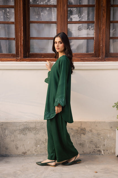 2PC Winter Embroidered Dress - 1211