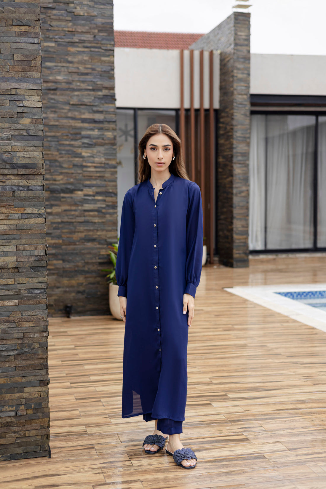 Solid 2PC Dress - SP-05 Denim