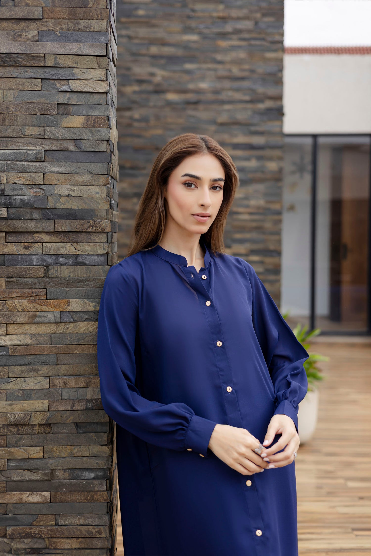 Solid 2PC Dress - SP-05 Denim