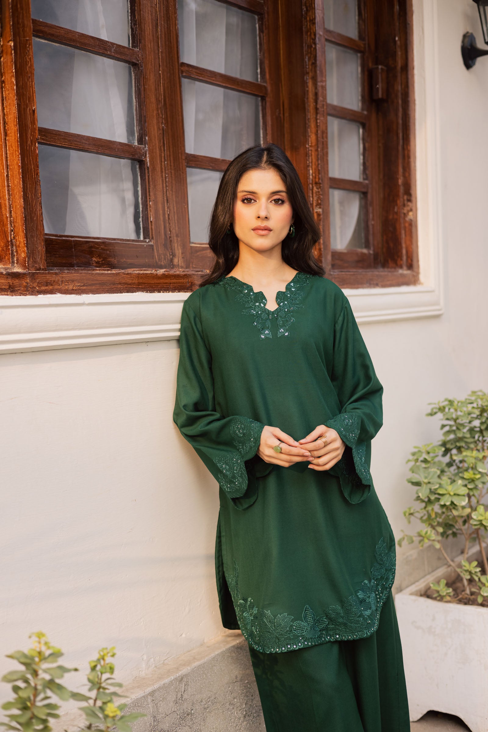 2PC Winter Embroidered Dress - 1211