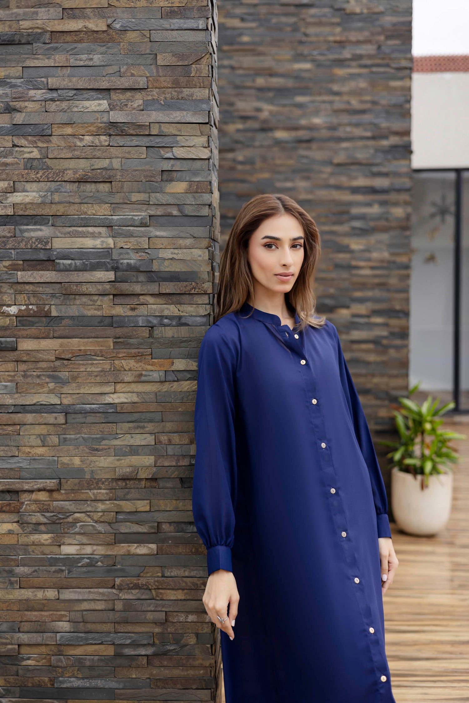 Solid 2PC Dress - SP-05 Denim