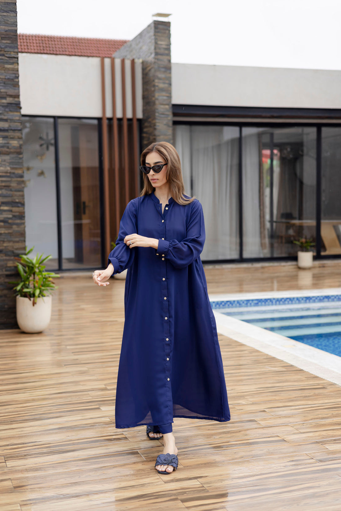 Solid 2PC Dress - SP-05 Denim