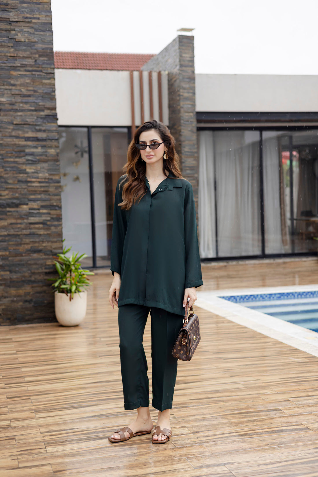 Solid 2PC Dress - SP-03 Emerald