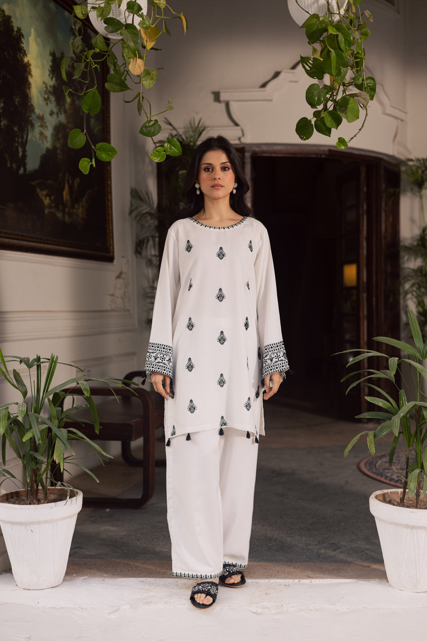 2PC Winter Embroidered Dress - 1189