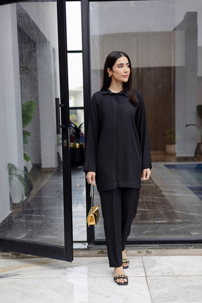 Solid 2PC Dress - SP-03 Black