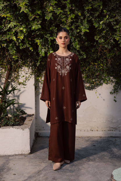 2PC Winter Embroidered Dress - 1196