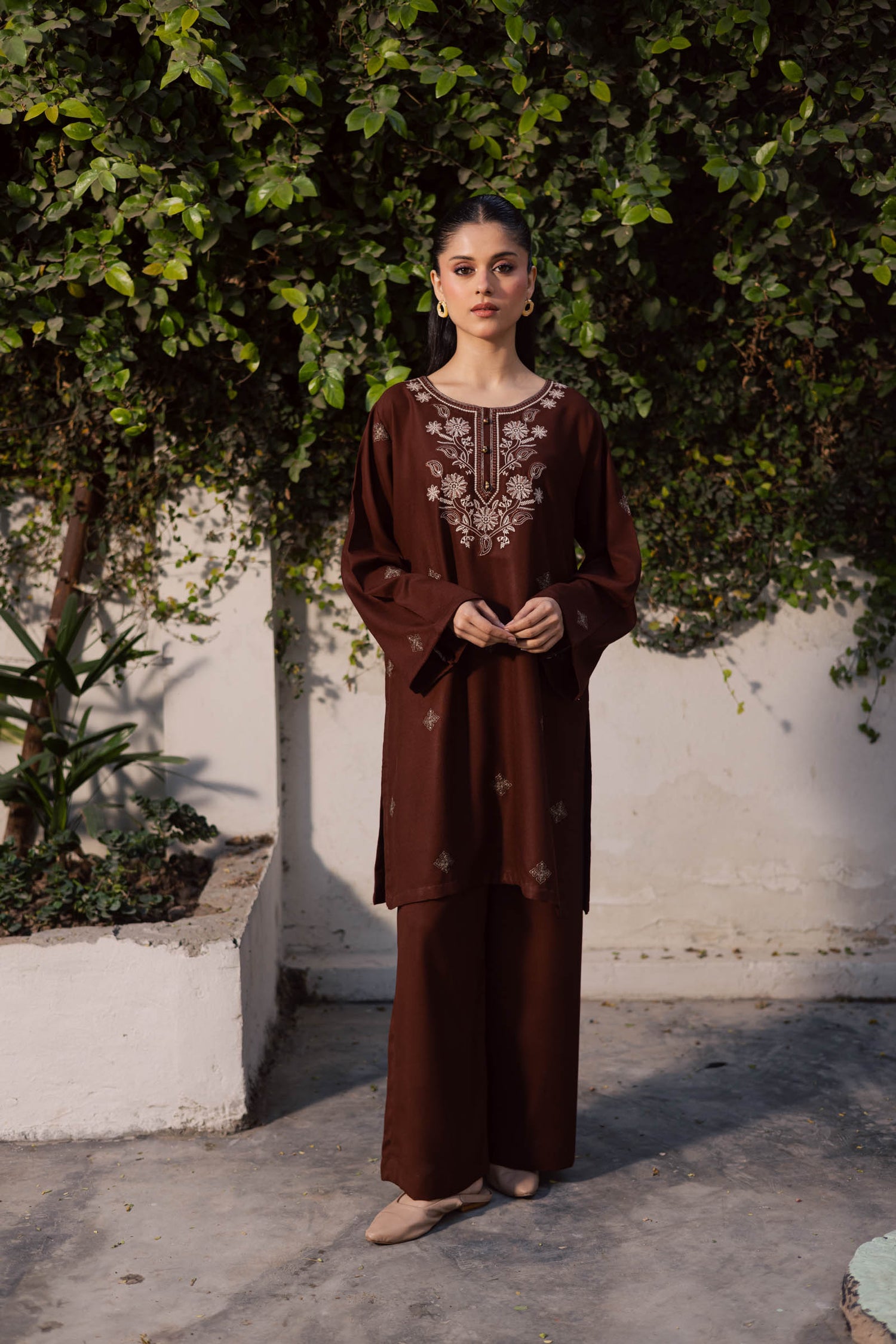 2PC Winter Embroidered Dress - 1196