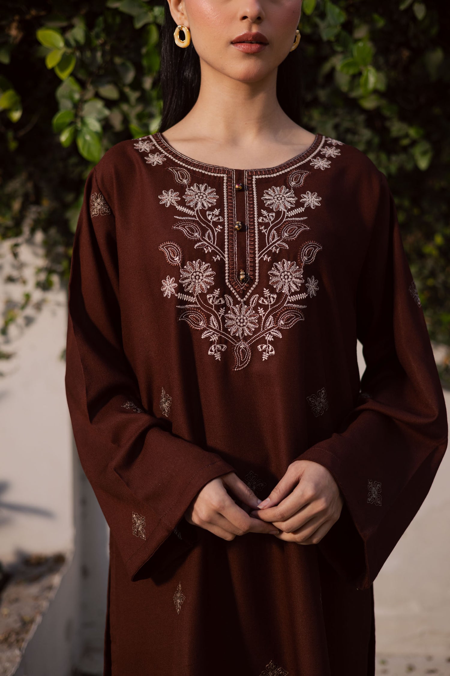 2PC Winter Embroidered Dress - 1196