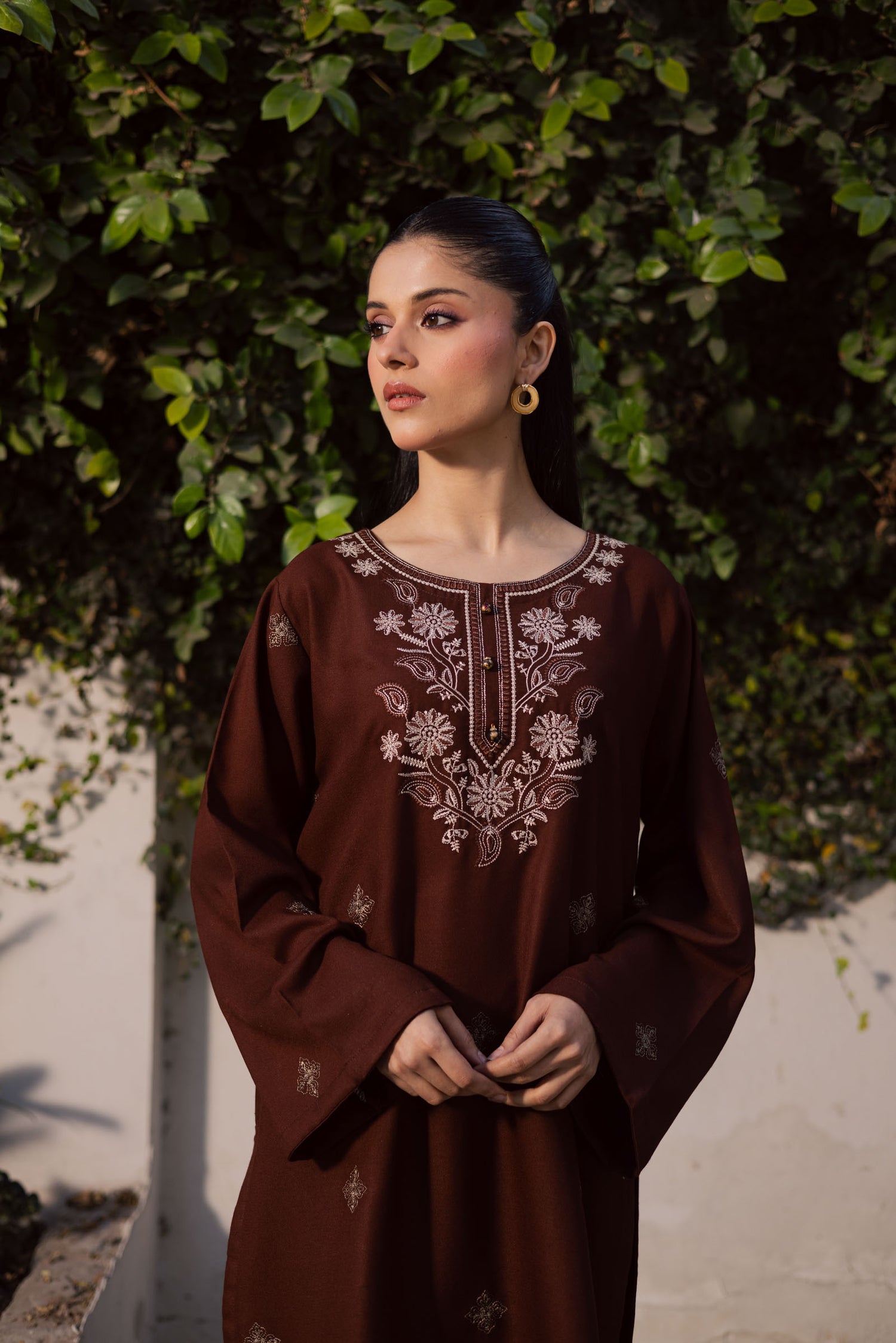 2PC Winter Embroidered Dress - 1196