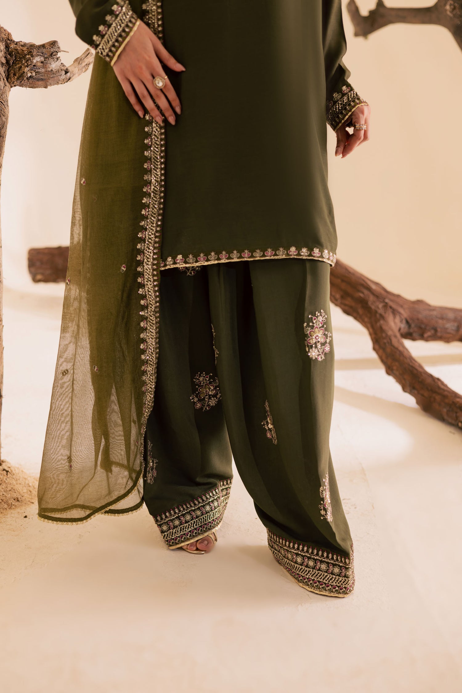 3PC Luxury Embroidered Dress- RSM15