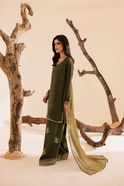 3PC Luxury Embroidered Dress- RSM15