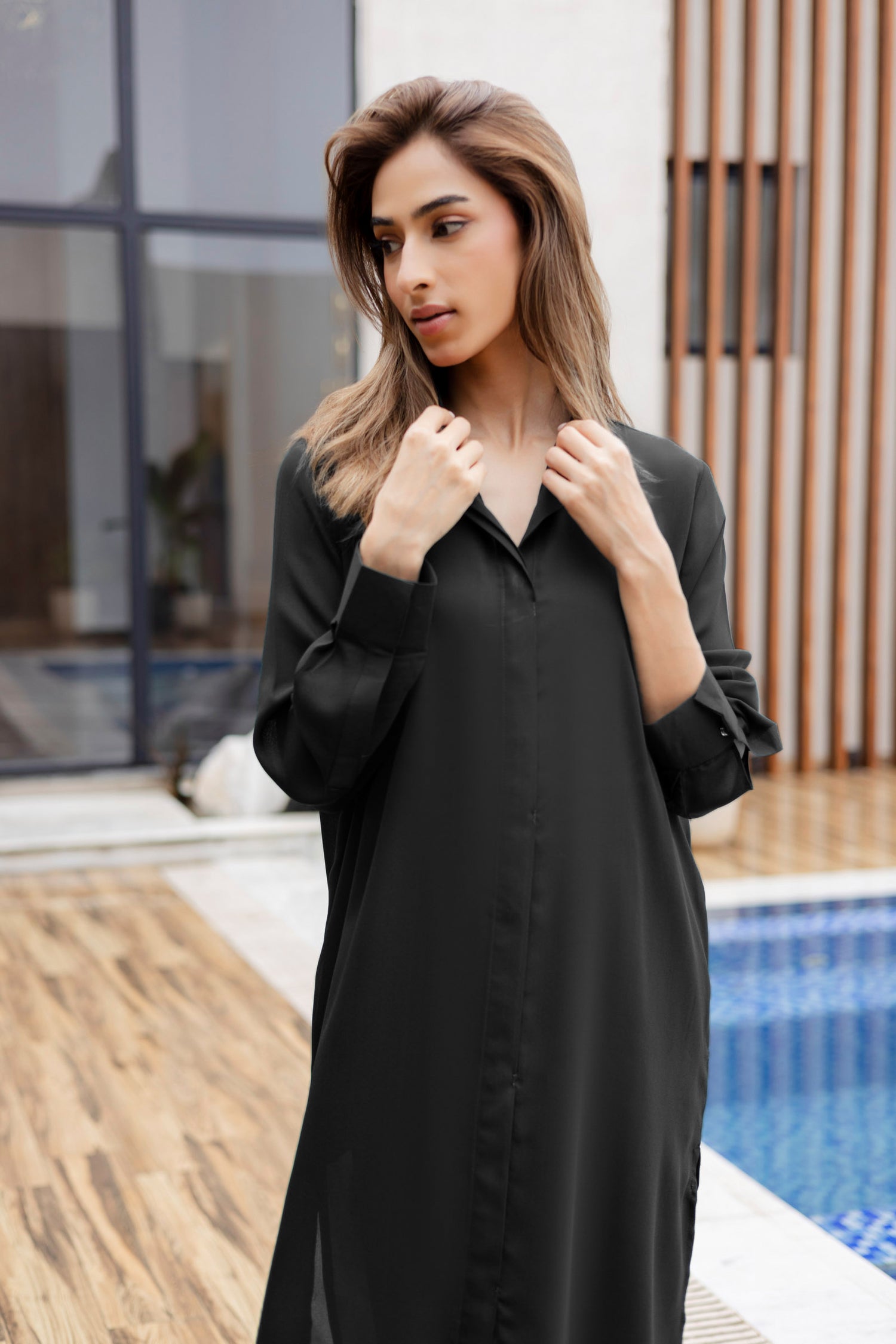 Solid 2PC Dress - SP-02 Black