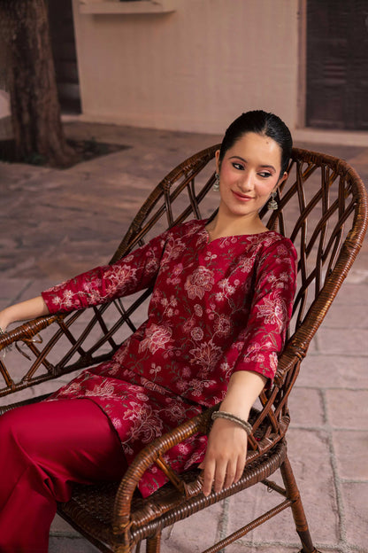 2PC Summer Embroidered Dress - 1238