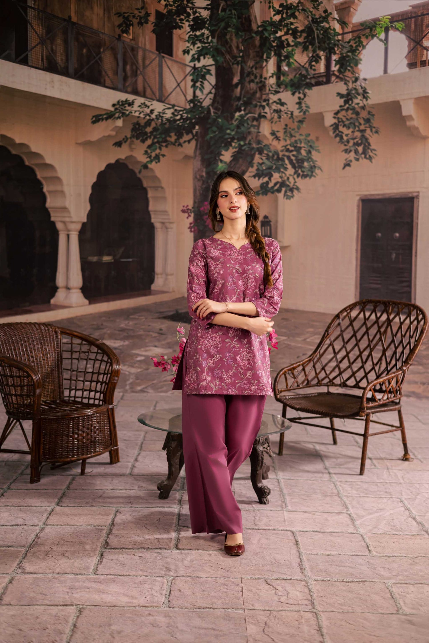 2PC Summer Embroidered Dress - 1239