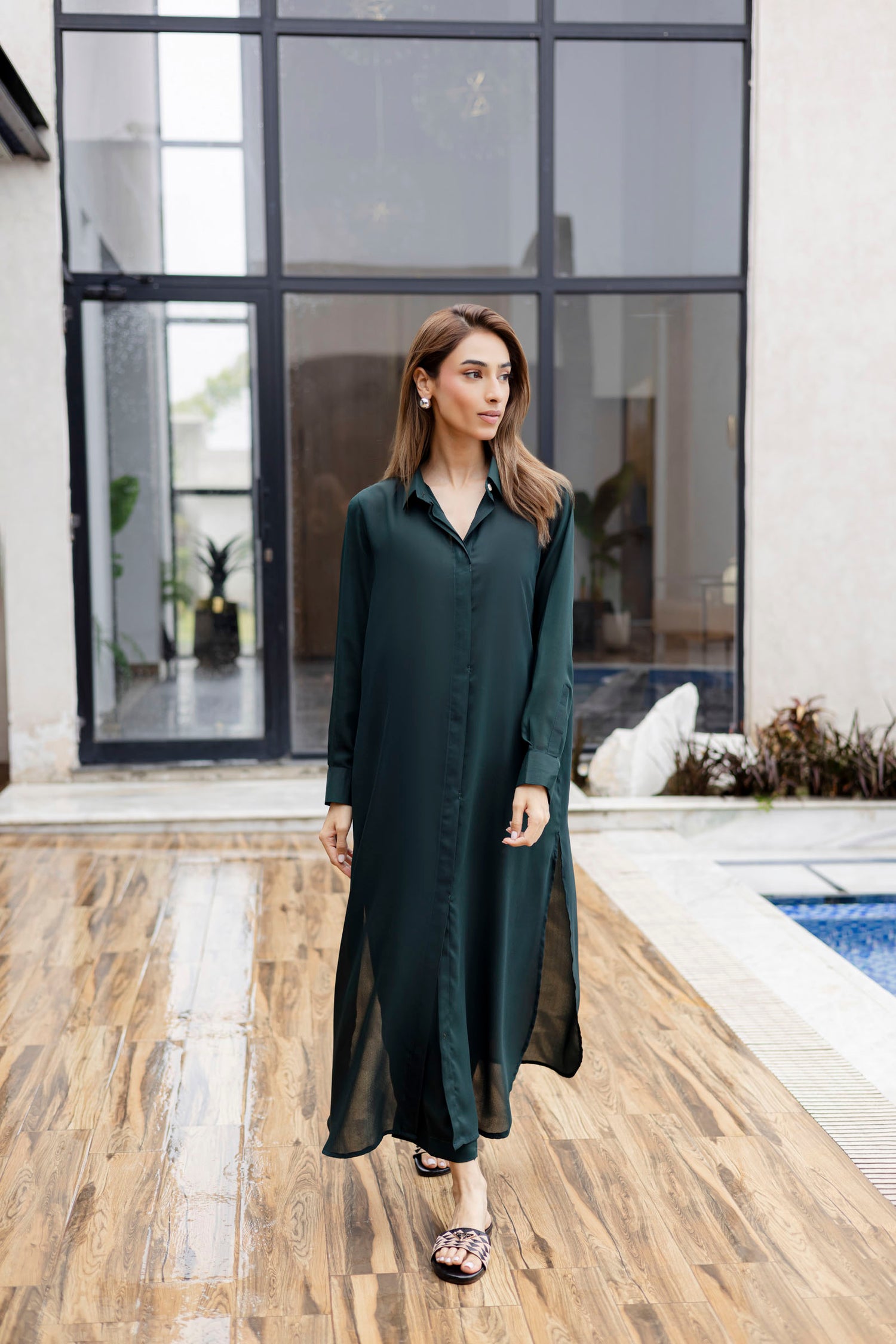 Solid 2PC Dress - SP-02 Emerald Green Silayi Pret Solid 2PC Dress - SP-02 Emerald Green Silayi Pret